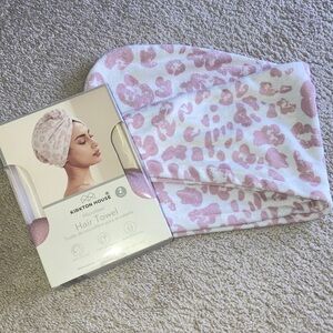 2 microfiber hair towels Pink Leopard Print Hair Towel